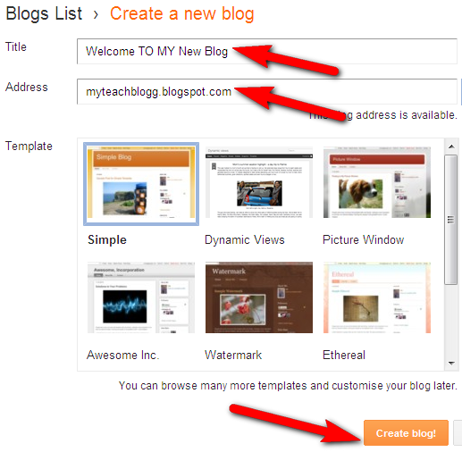 make blog for kids blogger step 2
