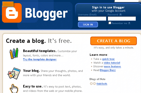 create blog on blogger 1 step